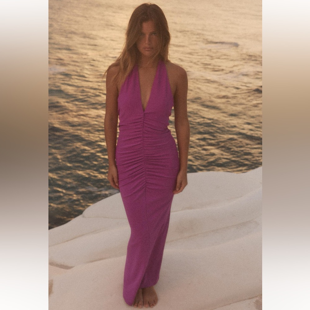 Zara ruched midi dress- sold out